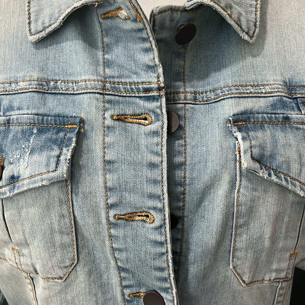 NWT KUT FROM THE KLOTH AMELIA JACKET Light Blue Denim SZ XL - Picture 3 of 11